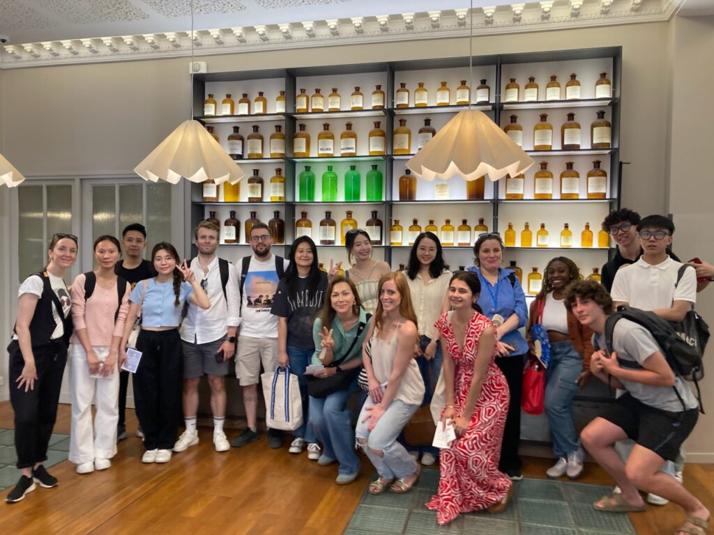 international students visiting Fragonard Paris