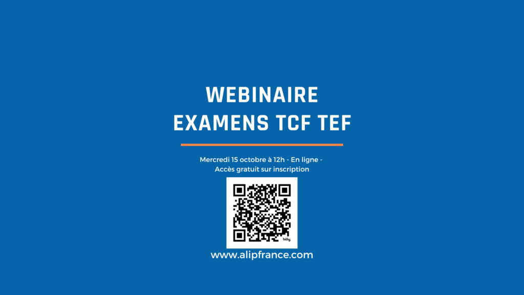 s'inscrire au webinaire TCF TEF à l'ALIP